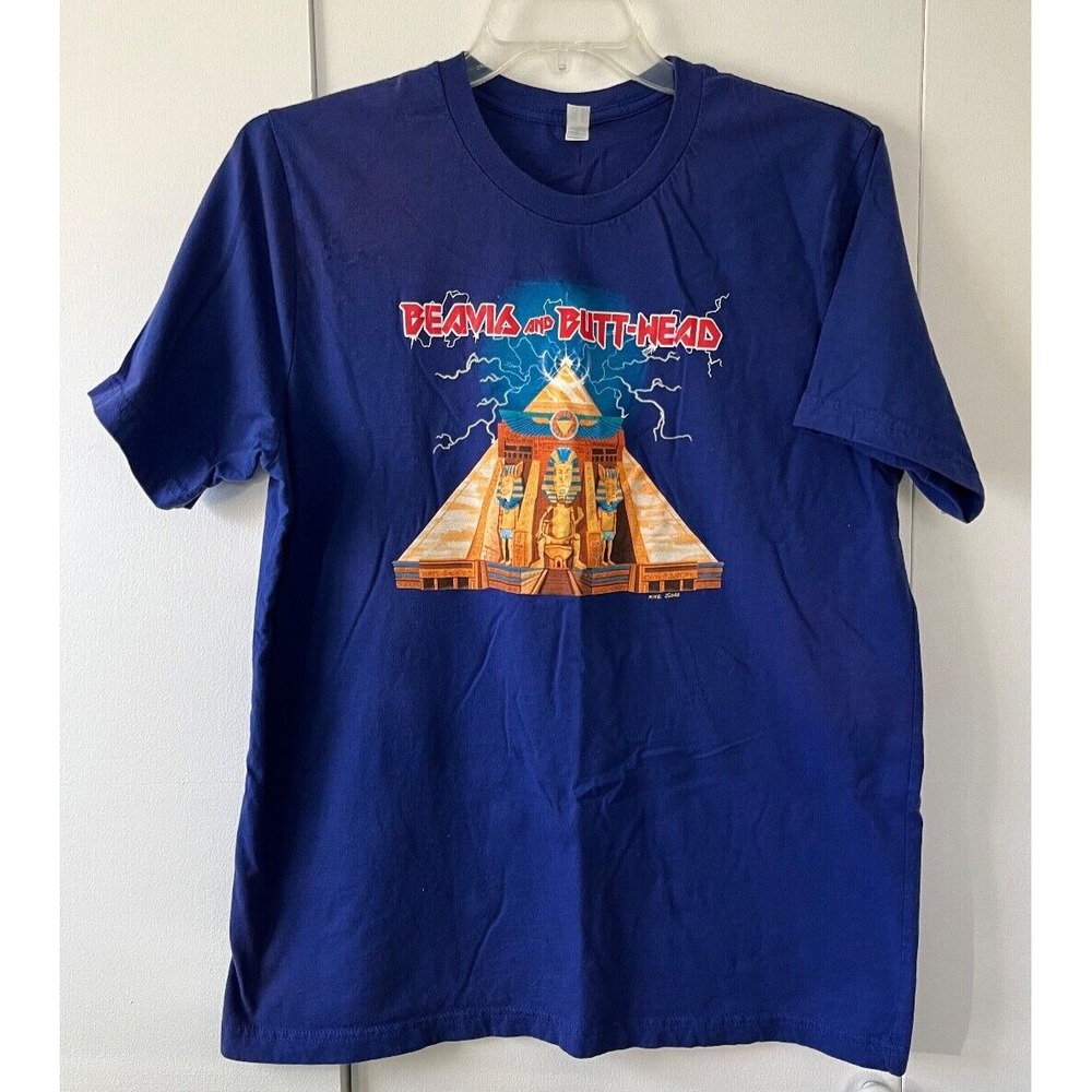 Beavis and Butthead Canvas Brand T-Shirt‎ Blue Short Sleeve Pyramid Size XL
